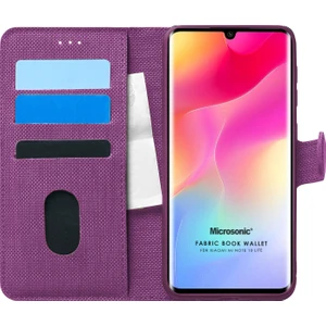 Xiaomi Mi Note 10 Lite Kılıf Fabric Book Wallet Mor