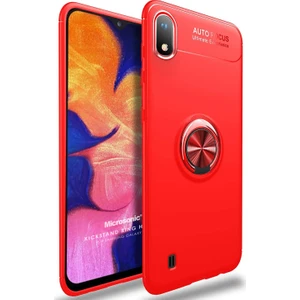 Samsung Galaxy A10 Kılıf Kickstand Ring Holder Kırmızı