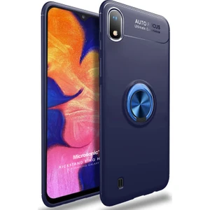Samsung Galaxy A10 Kılıf Kickstand Ring Holder Lacivert