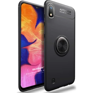 Samsung Galaxy A10 Kılıf Kickstand Ring Holder Siyah