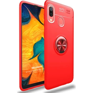 Samsung Galaxy A10s Kılıf Kickstand Ring Holder Kırmızı