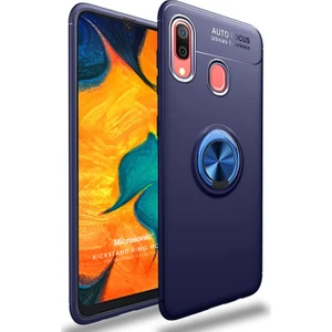 Samsung Galaxy A10s Kılıf Kickstand Ring Holder Lacivert