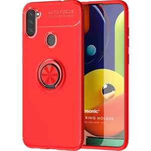 Samsung Galaxy A11 Kılıf Kickstand Ring Holder Kırmızı