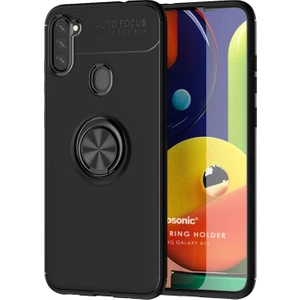 Samsung Galaxy A11 Kılıf Kickstand Ring Holder Siyah