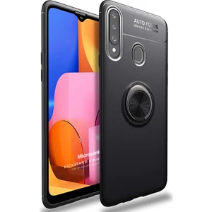 Samsung Galaxy A20s Kılıf Kickstand Ring Holder Siyah