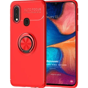 Samsung Galaxy A30 Kılıf Kickstand Ring Holder Kırmızı