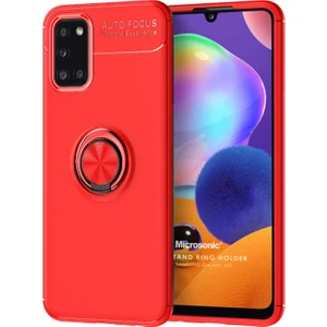 Samsung Galaxy A31 Kılıf Kickstand Ring Holder Kırmızı