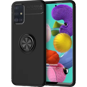 Samsung Galaxy A71 Kılıf Kickstand Ring Holder Siyah