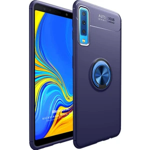 Samsung Galaxy A7 2018 Kılıf Kickstand Ring Holder Lacivert