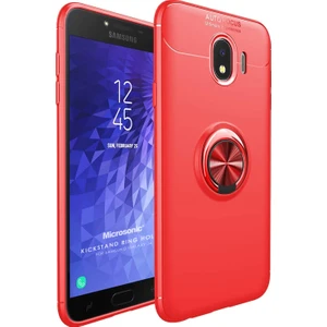 Samsung Galaxy J4 Kılıf Kickstand Ring Holder Kırmızı