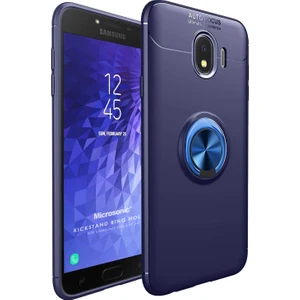 Samsung Galaxy J4 Kılıf Kickstand Ring Holder Lacivert