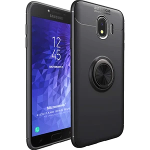 Samsung Galaxy J4 Kılıf Kickstand Ring Holder Siyah