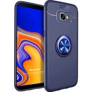Samsung Galaxy J4 Plus Kılıf Kickstand Ring Holder Lacivert