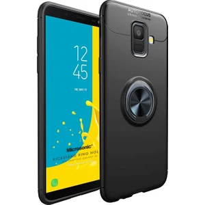 Samsung Galaxy J6 Kılıf Kickstand Ring Holder Siyah