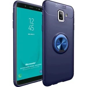 Samsung Galaxy J6 Plus Kılıf Kickstand Ring Holder Lacivert