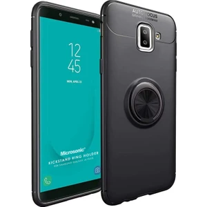 Samsung Galaxy J6 Plus Kılıf Kickstand Ring Holder Siyah