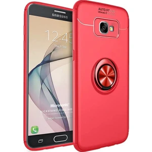 Samsung Galaxy J7 Prime 2 Kılıf Kickstand Ring Holder Kırmızı
