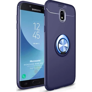 Samsung Galaxy J7 Pro Kılıf Kickstand Ring Holder Lacivert