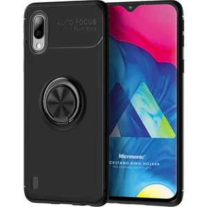 Samsung Galaxy M10 Kılıf Kickstand Ring Holder Siyah