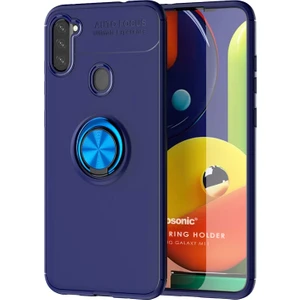 Samsung Galaxy M11 Kılıf Kickstand Ring Holder Lacivert