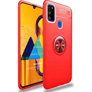 Samsung Galaxy M30s Kılıf Kickstand Ring Holder Kırmızı