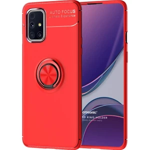 Samsung Galaxy M31s Kılıf Kickstand Ring Holder Kırmızı