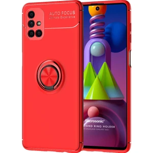Samsung Galaxy M51 Kılıf Kickstand Ring Holder Kırmızı