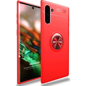 Samsung Galaxy Note 10 Kılıf Kickstand Ring Holder Kırmızı