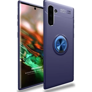 Samsung Galaxy Note 10 Kılıf Kickstand Ring Holder Lacivert