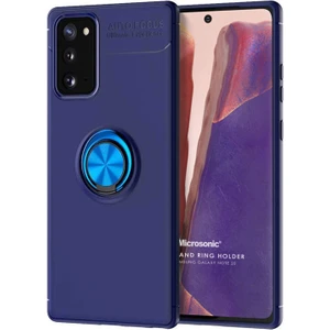 Samsung Galaxy Note 20 Kılıf Kickstand Ring Holder Lacivert