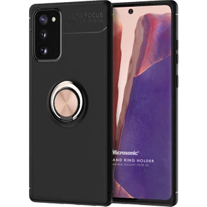 Samsung Galaxy Note 20 Kılıf Kickstand Ring Holder Siyah Rose