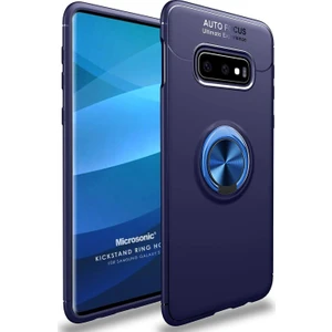 Samsung Galaxy S10e Kılıf Kickstand Ring Holder Lacivert