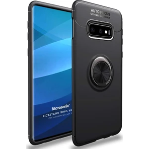Samsung Galaxy S10e Kılıf Kickstand Ring Holder Siyah