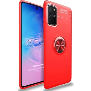 Samsung Galaxy S10 Lite Kılıf Kickstand Ring Holder Kırmızı