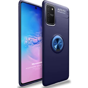 Samsung Galaxy S10 Lite Kılıf Kickstand Ring Holder Lacivert