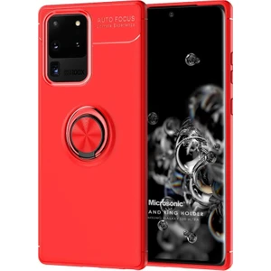 Samsung Galaxy S20 Ultra Kılıf Kickstand Ring Holder Kırmızı