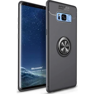 Samsung Galaxy S8 Kılıf Kickstand Ring Holder Siyah