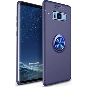 Samsung Galaxy S8 Plus Kılıf Kickstand Ring Holder Lacivert