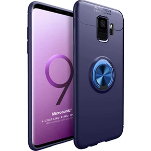 Samsung Galaxy S9 Kılıf Kickstand Ring Holder Lacivert