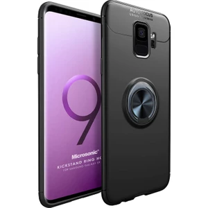 Samsung Galaxy S9 Kılıf Kickstand Ring Holder Siyah