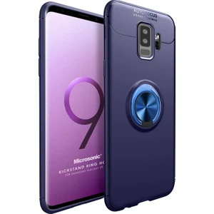 Samsung Galaxy S9 Plus Kılıf Kickstand Ring Holder Lacivert