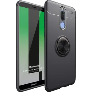 Huawei Mate 10 Lite Kılıf Kickstand Ring Holder Siyah