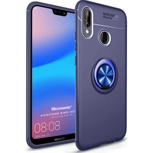 Huawei P20 Lite Kılıf Kickstand Ring Holder Lacivert