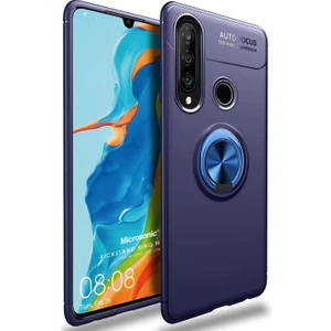 Huawei P30 Lite Kılıf Kickstand Ring Holder Lacivert