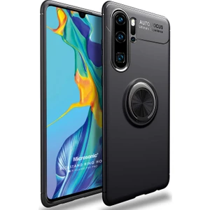 Huawei P30 Pro Kılıf Kickstand Ring Holder Siyah