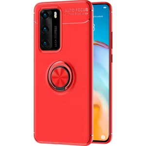 Huawei P40 Kılıf Kickstand Ring Holder Kırmızı