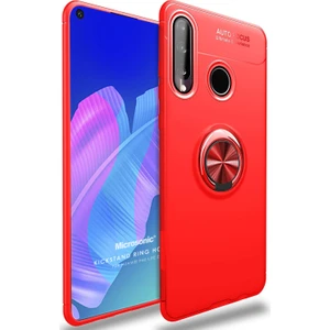 Huawei P40 Lite E Kılıf Kickstand Ring Holder Kırmızı