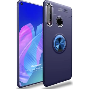 Huawei P40 Lite E Kılıf Kickstand Ring Holder Lacivert