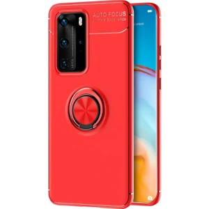 Huawei P40 Pro Kılıf Kickstand Ring Holder Kırmızı