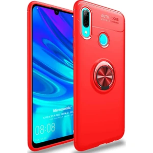 Huawei P Smart 2019 Kılıf Kickstand Ring Holder Kırmızı